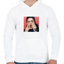 PRINTFASHION CMH - Férfi kapucnis pulóver - Fehér férfi pulóver, kardigán