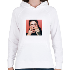 PRINTFASHION CMH - Női kapucnis pulóver - Fehér női pulóver, kardigán