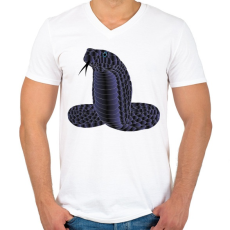 PRINTFASHION cobra-6369762 - Férfi V-nyakú póló - Fehér