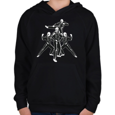 PRINTFASHION Cobra Kai csontvázak - Gyerek kapucnis pulóver - Fekete
