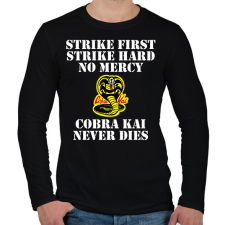 PRINTFASHION Cobra Kai never dies - Férfi hosszú ujjú póló - Fekete férfi póló