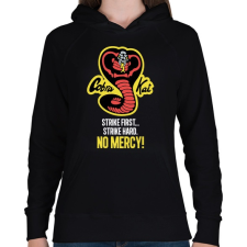 PRINTFASHION Cobra Kai - Női kapucnis pulóver - Fekete női pulóver, kardigán