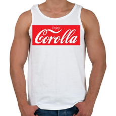PRINTFASHION Coca Corolla - Férfi atléta - Fehér