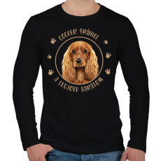 PRINTFASHION Cocker spániel - Legjobb barát - Férfi hosszú ujjú póló - Fekete