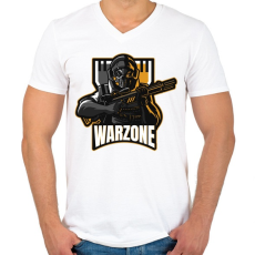 PRINTFASHION COD: Warzone - Férfi V-nyakú póló - Fehér