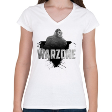 PRINTFASHION COD: Warzone - Női V-nyakú póló - Fehér