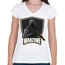 PRINTFASHION COD: Warzone - Női V-nyakú póló - Fehér női póló