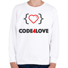 PRINTFASHION CODE4LOVE - Gyerek pulóver - Fehér