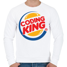 PRINTFASHION Coding King - Férfi pulóver - Fehér férfi pulóver, kardigán