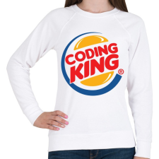 PRINTFASHION Coding King - Női pulóver - Fehér női pulóver, kardigán