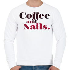 PRINTFASHION Coffee and nails. - Férfi pulóver - Fehér