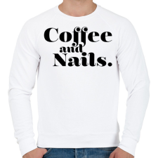 PRINTFASHION Coffee and Nails - Kávé és körmök - Férfi pulóver - Fehér férfi pulóver, kardigán