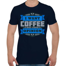 PRINTFASHION Coffee - Férfi póló - Sötétkék férfi póló