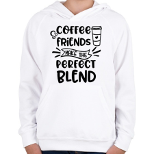 PRINTFASHION Coffee Friends - Gyerek kapucnis pulóver - Fehér gyerek pulóver, kardigán