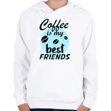 PRINTFASHION coffee friends - Gyerek kapucnis pulóver - Fehér gyerek pulóver, kardigán