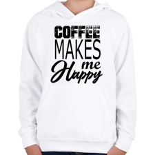 PRINTFASHION coffee - Gyerek kapucnis pulóver - Fehér gyerek pulóver, kardigán