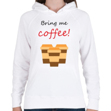 PRINTFASHION coffee - Női kapucnis pulóver - Fehér női pulóver, kardigán