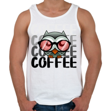 PRINTFASHION coffee owl - Férfi atléta - Fehér atléta, trikó
