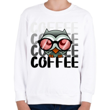 PRINTFASHION coffee owl - Gyerek pulóver - Fehér gyerek pulóver, kardigán