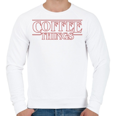 PRINTFASHION Coffee Things - Férfi pulóver - Fehér