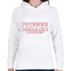 PRINTFASHION Coffee Things - Női kapucnis pulóver - Fehér