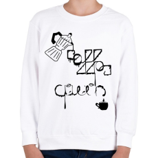 PRINTFASHION CoffeeQueenBlack - Gyerek pulóver - Fehér