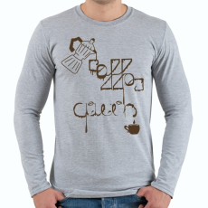 PRINTFASHION CoffeeQueenBrown - Férfi hosszú ujjú póló - Sport szürke