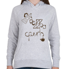 PRINTFASHION CoffeeQueenBrown - Női kapucnis pulóver - Sport szürke női pulóver, kardigán