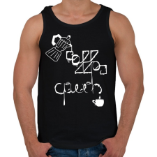 PRINTFASHION CoffeeQueenWhite - Férfi atléta - Fekete atléta, trikó