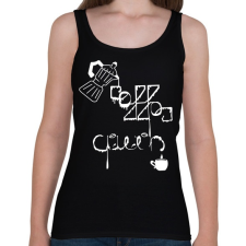 PRINTFASHION CoffeeQueenWhite - Női atléta - Fekete női trikó