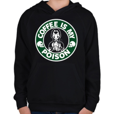 PRINTFASHION coffeismypoison - Gyerek kapucnis pulóver - Fekete