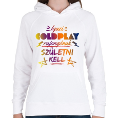 PRINTFASHION COLDPLAY rajongó - Női kapucnis pulóver - Fehér
