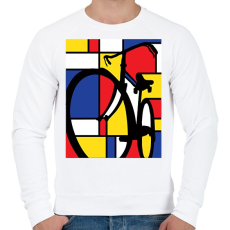 PRINTFASHION Colorful Bike - Férfi pulóver - Fehér