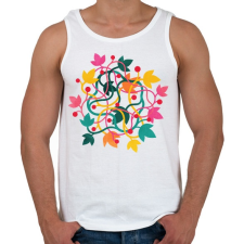 PRINTFASHION Colorful leaves - Férfi atléta - Fehér atléta, trikó