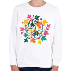 PRINTFASHION Colorful leaves - Gyerek pulóver - Fehér