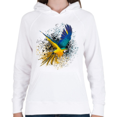 PRINTFASHION colorfullparot - Női kapucnis pulóver - Fehér