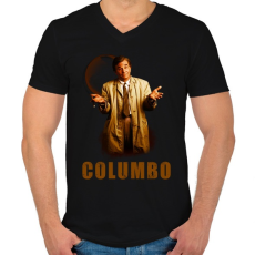 PRINTFASHION COLUMBO - Férfi V-nyakú póló - Fekete