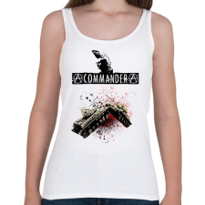 PRINTFASHION commander - Női atléta - Fehér női trikó