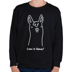 PRINTFASHION Como te llamas - Gyerek pulóver - Fekete