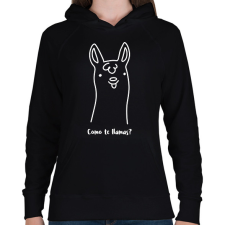 PRINTFASHION Como te llamas - Női kapucnis pulóver - Fekete női pulóver, kardigán