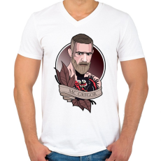 PRINTFASHION Conor McGregor - Férfi V-nyakú póló - Fehér
