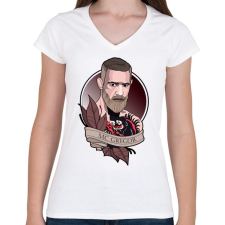 PRINTFASHION Conor McGregor - Női V-nyakú póló - Fehér női póló