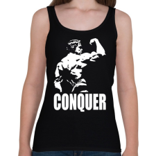 PRINTFASHION Conquer - Női atléta - Fekete női trikó
