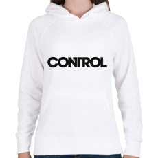 PRINTFASHION Control - Női kapucnis pulóver - Fehér