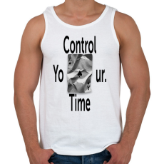 PRINTFASHION Control Your Time. - Férfi atléta - Fehér