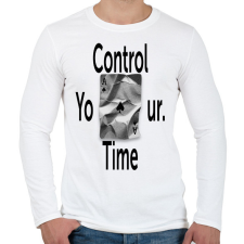 PRINTFASHION Control Your Time. - Férfi hosszú ujjú póló - Fehér férfi póló