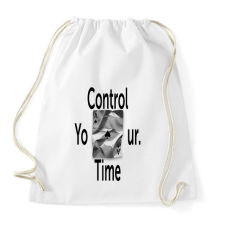 PRINTFASHION Control Your Time. - Sportzsák, Tornazsák - Fehér tornazsák