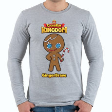 PRINTFASHION Cookie Run Kingdom - GingerBrave - Férfi hosszú ujjú póló - Sport szürke