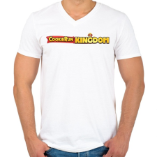 PRINTFASHION Cookie Run Kingdom - Logo - Férfi V-nyakú póló - Fehér férfi póló