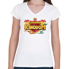 PRINTFASHION Cookie Run Kingdom - Logo - Női V-nyakú póló - Fehér női póló